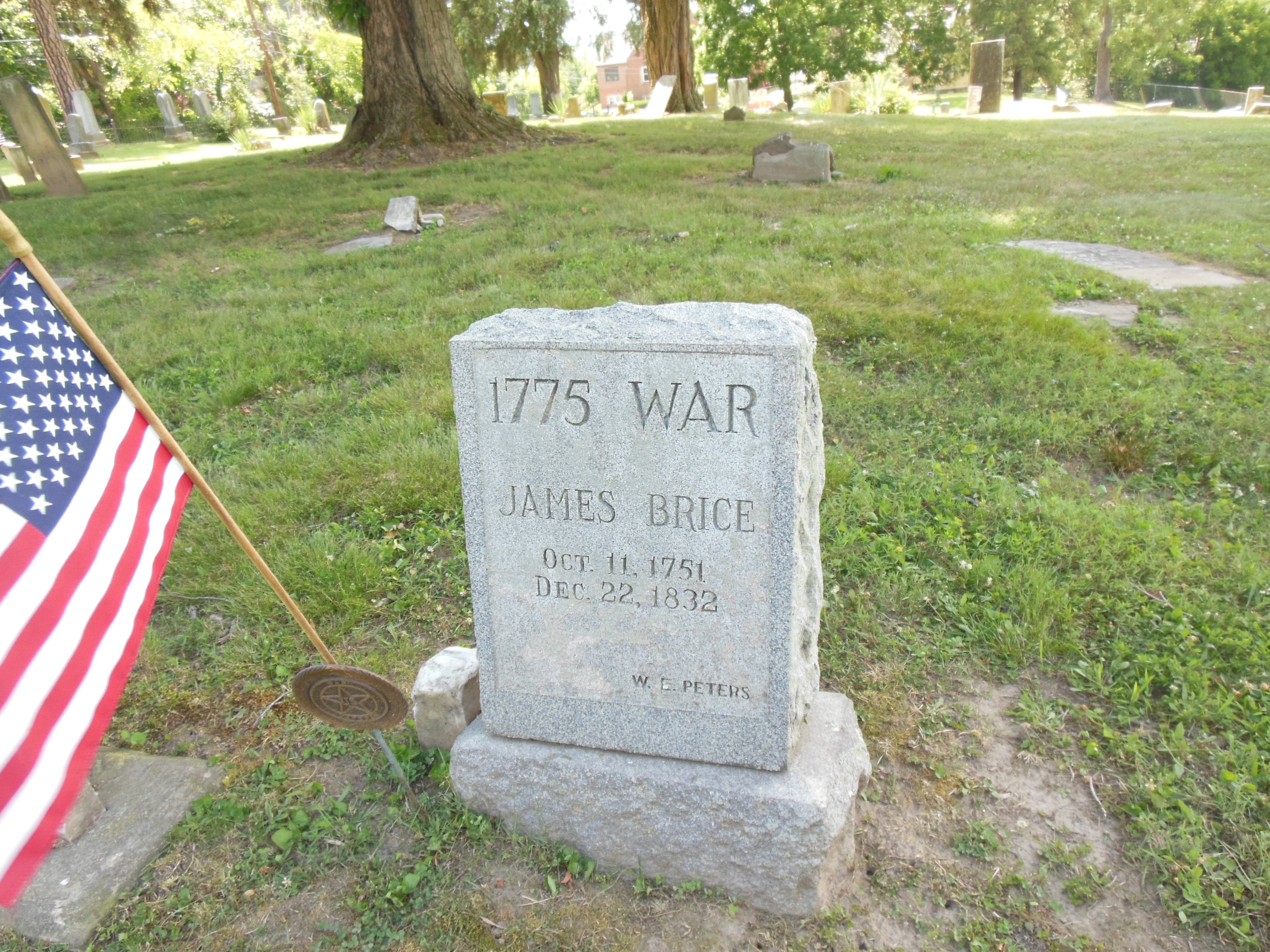 James Brice, Patriot, Tombstone, West State.JPG